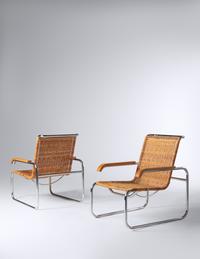 Pair of B-35 Lounge Chairs Thonet distributed by ICF, Germany