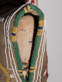 Kiowa Beaded Hide Doll Cradle, with Doll