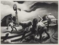 Thomas Hart Benton, (American, 1889-1975), Photographing the Bull, 1950