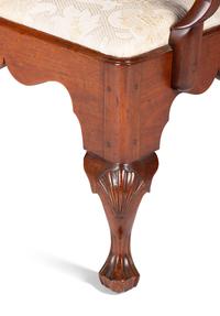 A Queen Anne Carved Walnut Armchair