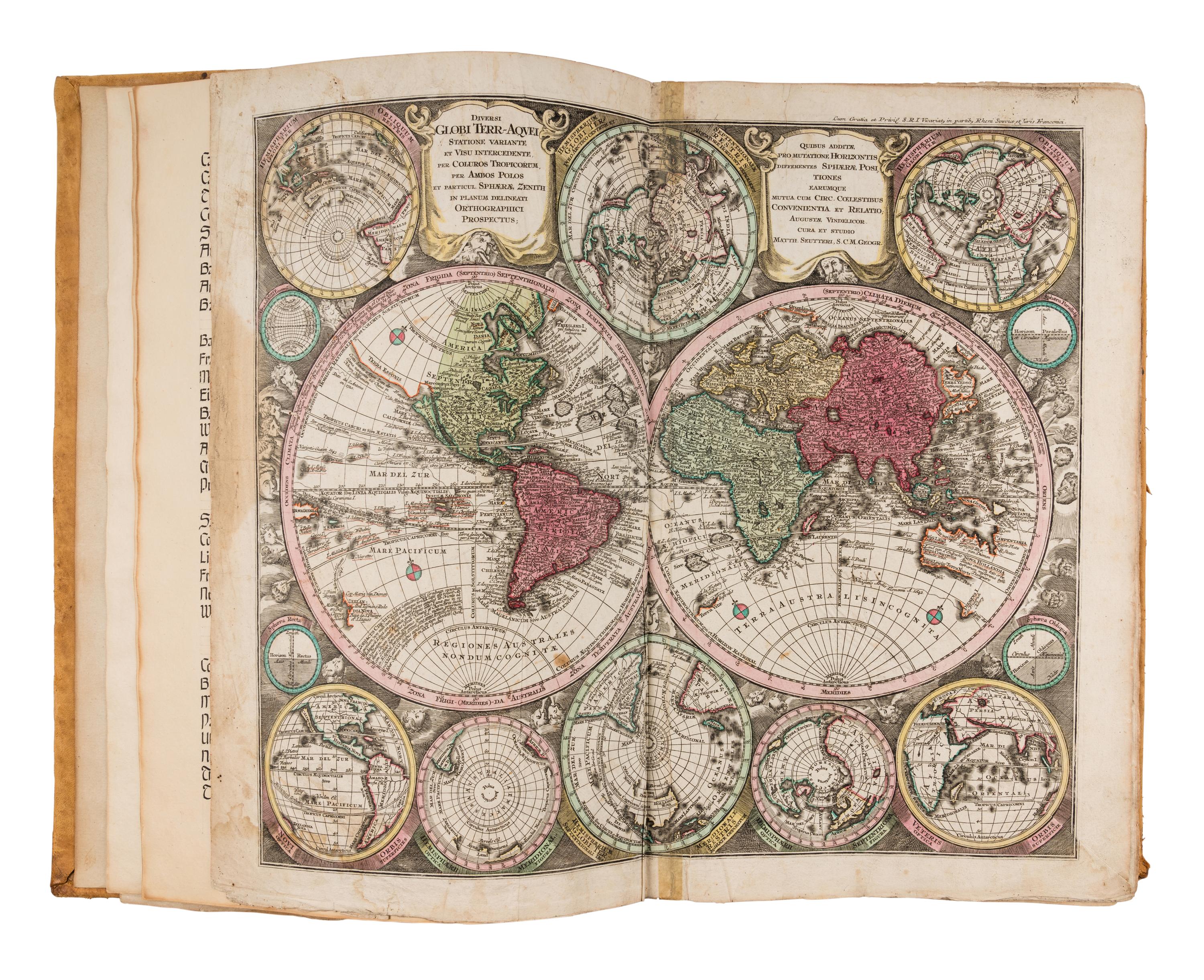 [MAPS]. HOMANN, Johann Baptist (1663-1724), HOMANN HEIRS, and Georg Matthäus SEUTTER (1678-1757). [Composite Atlas]. [Nuremberg, Augsburg, and others: Homann Heirs and others, maps dated between 1728-1765].