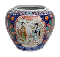 A Japanese Porcelain Fish Bowl Height 13 inches. — 20TH CENTURY