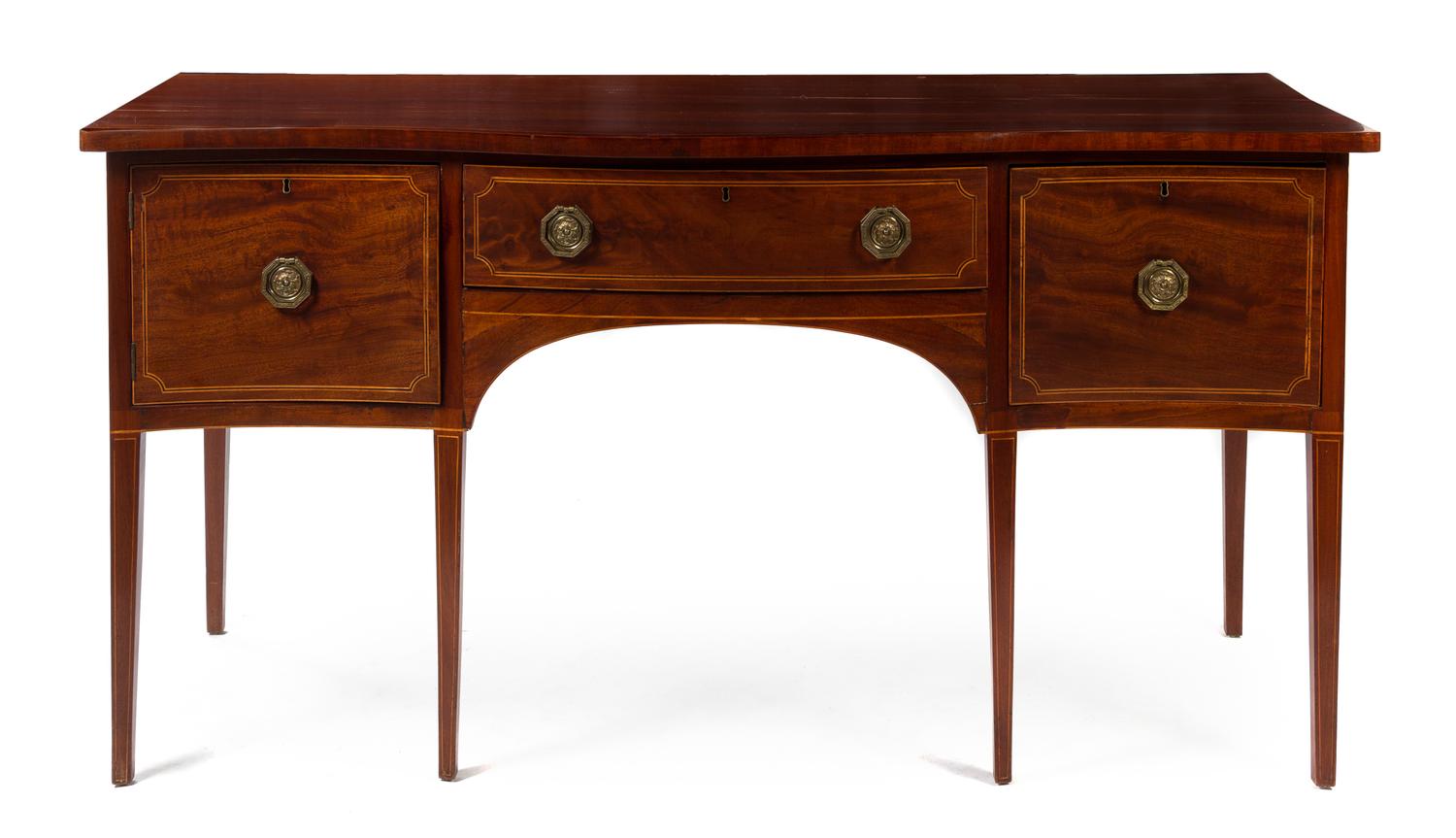 A George III Mahogany Sideboard Height 37 1/2 x width 72 x depth 28 inches. — 19TH CENTURY