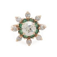 DIAMOND AND EMERALD RING