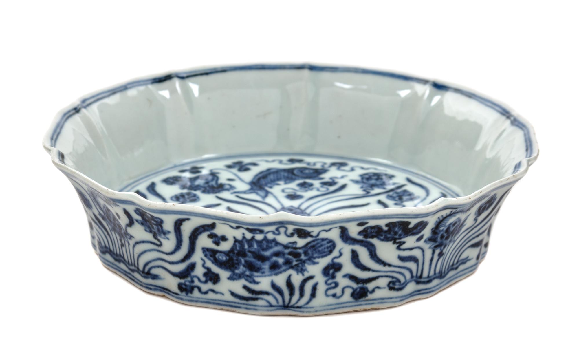 A Blue and White Porcelain Brush Washer