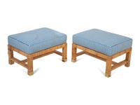 A Pair of Bielecky Brothers Rattan-Wrapped Stools — 20TH CENTURY