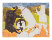 untitled, Hunters, Dog, and Muskox