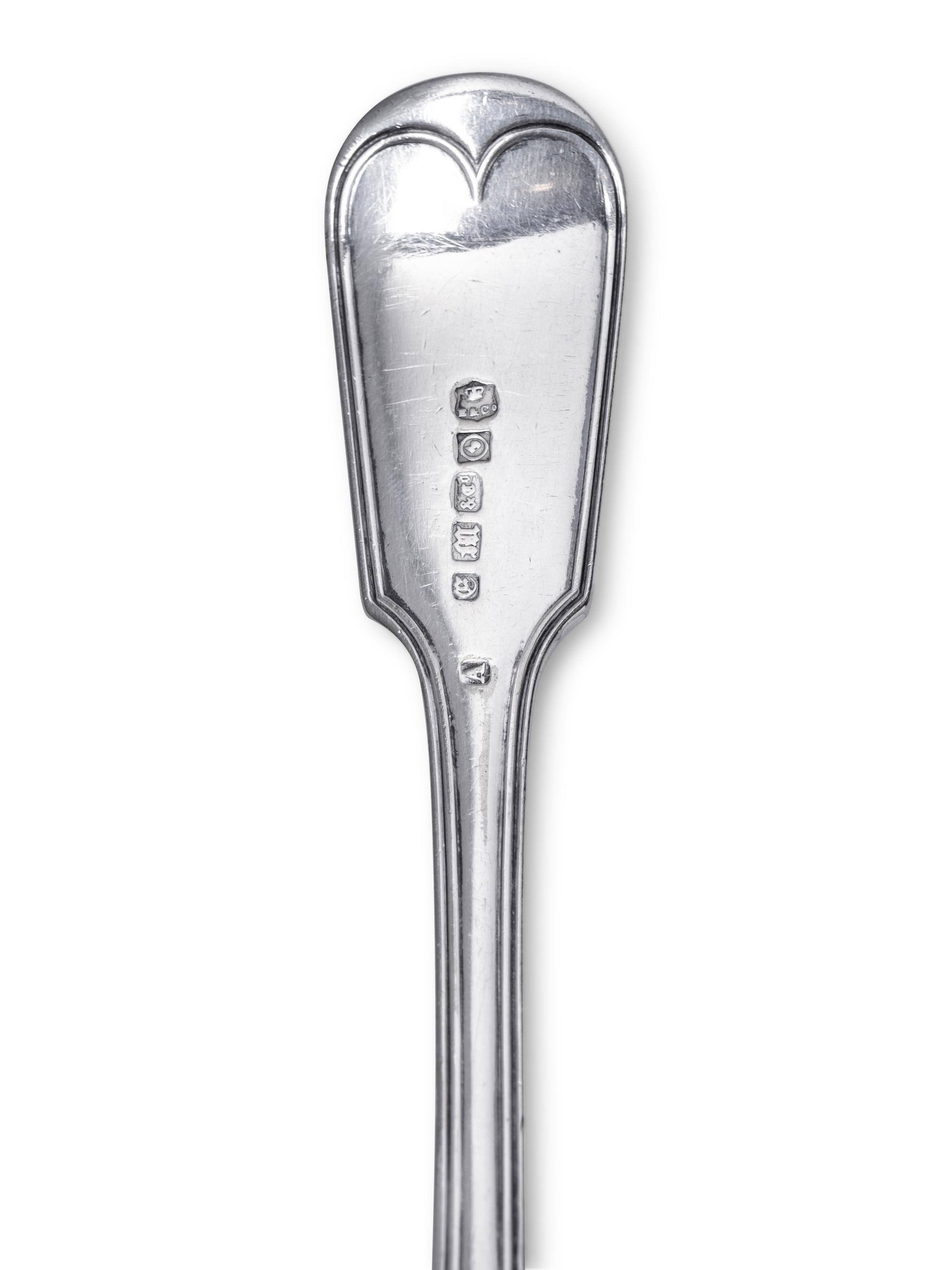 A Collection of English Silver Flatware and Serving Articles