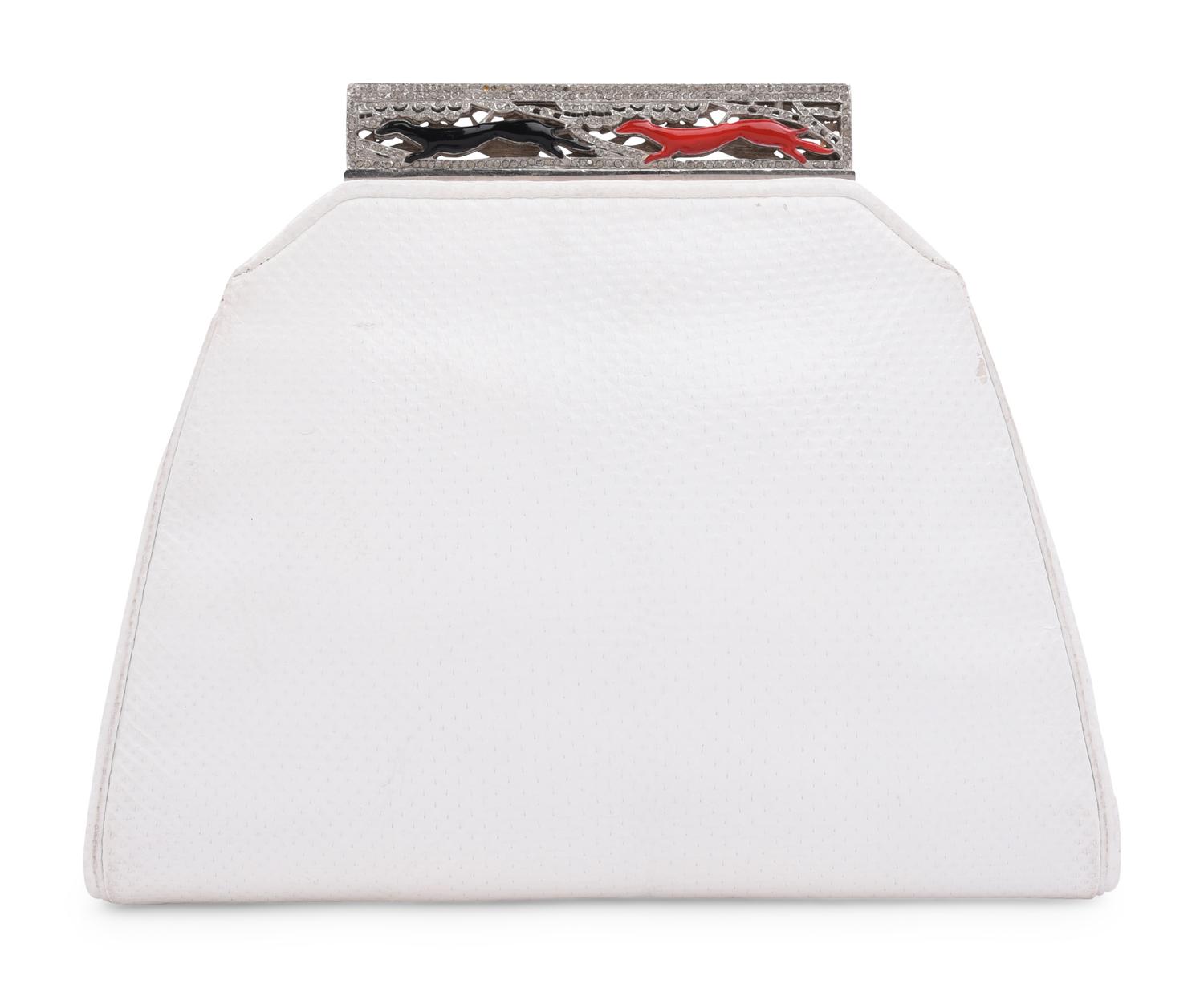Judith Leiber Lizard Skin Greyhound Frame Bag