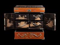 Three Japanese Lacquered and Metal Mounted Storage Boxes