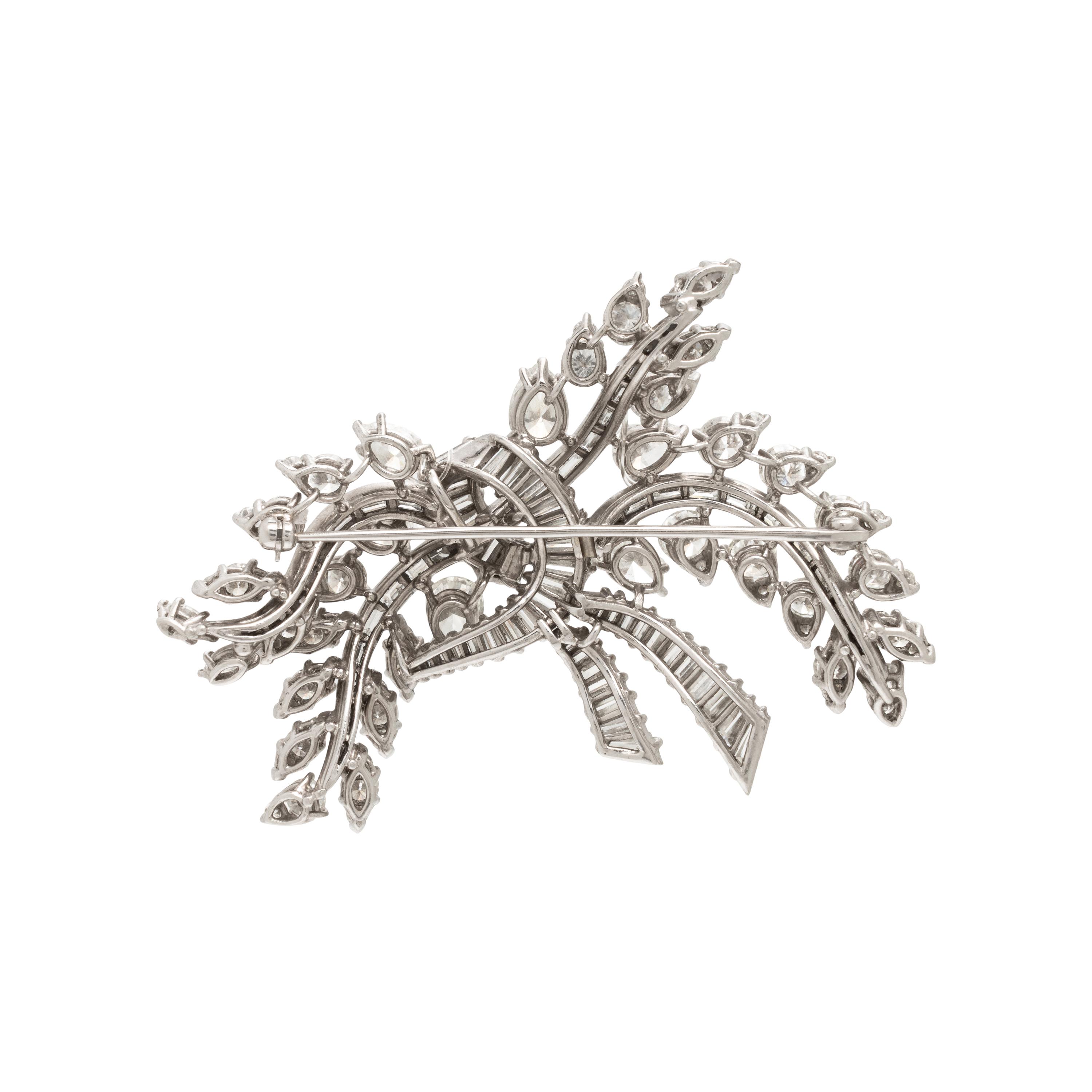 Diamond and Platinum Spray Brooch
