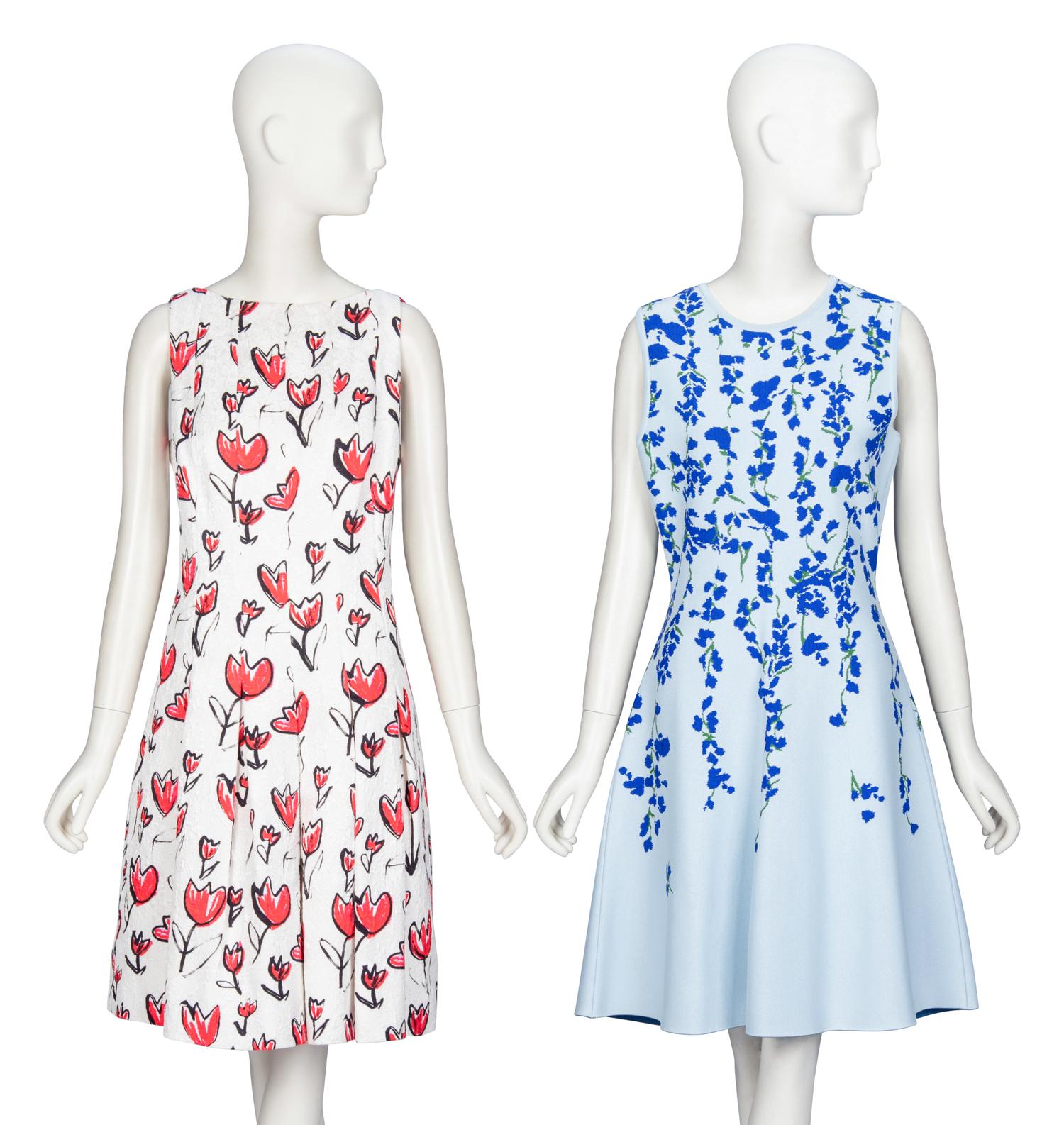 Oscar de la Renta & Carolina Herrera, Two Cardigan & Dress Ensembles