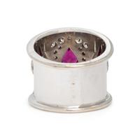 Diamond, Ruby, and White Gold Ring