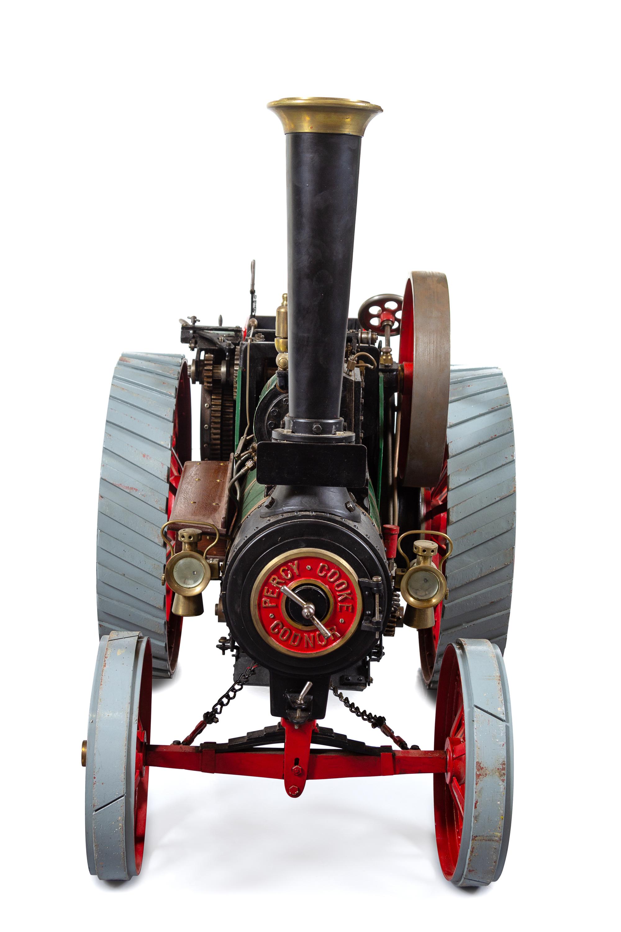 A Painted Metal Percy, Cooke & Codnor Live-Steam Tractor Scale Model
