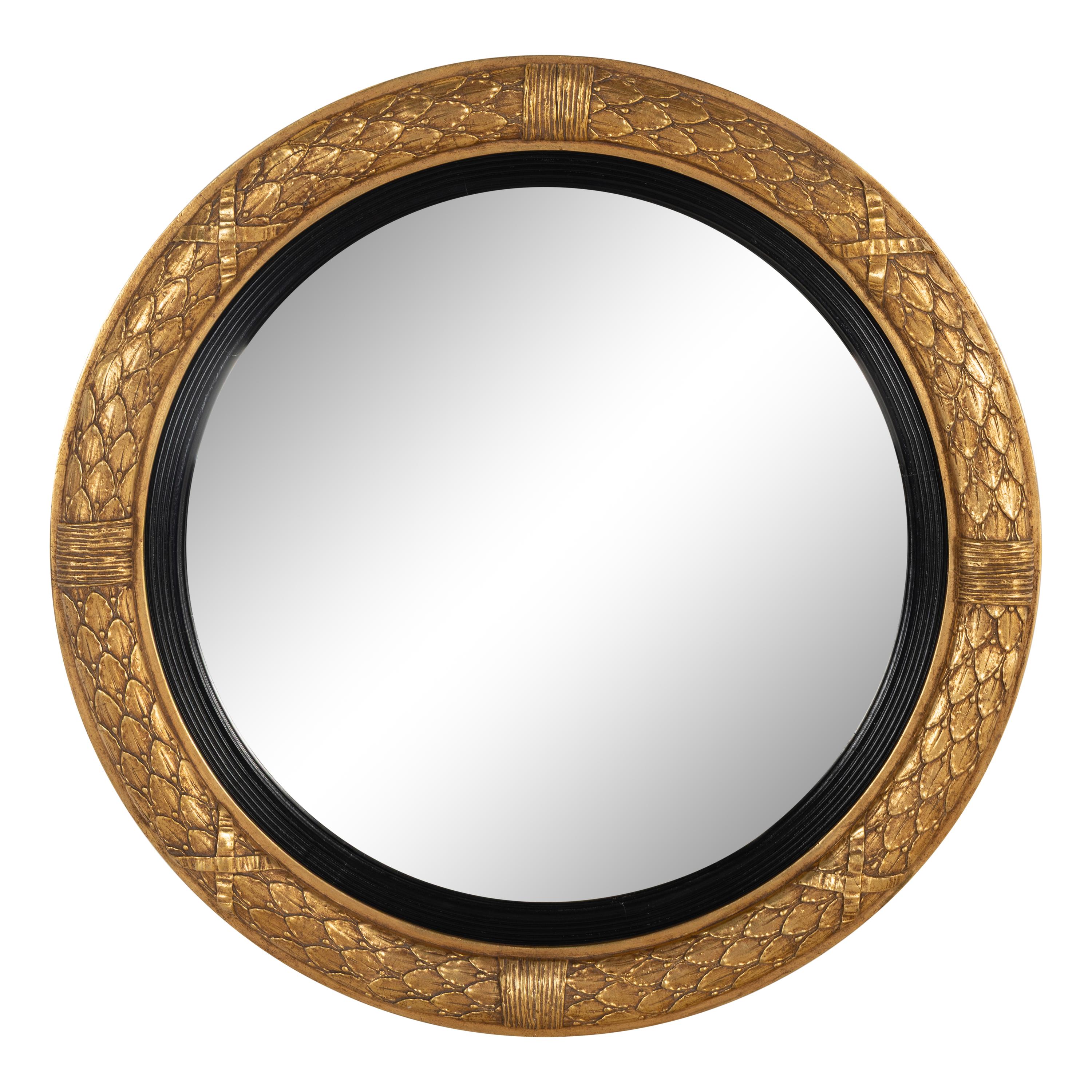 A Regency Style Giltwood Convex Mirror