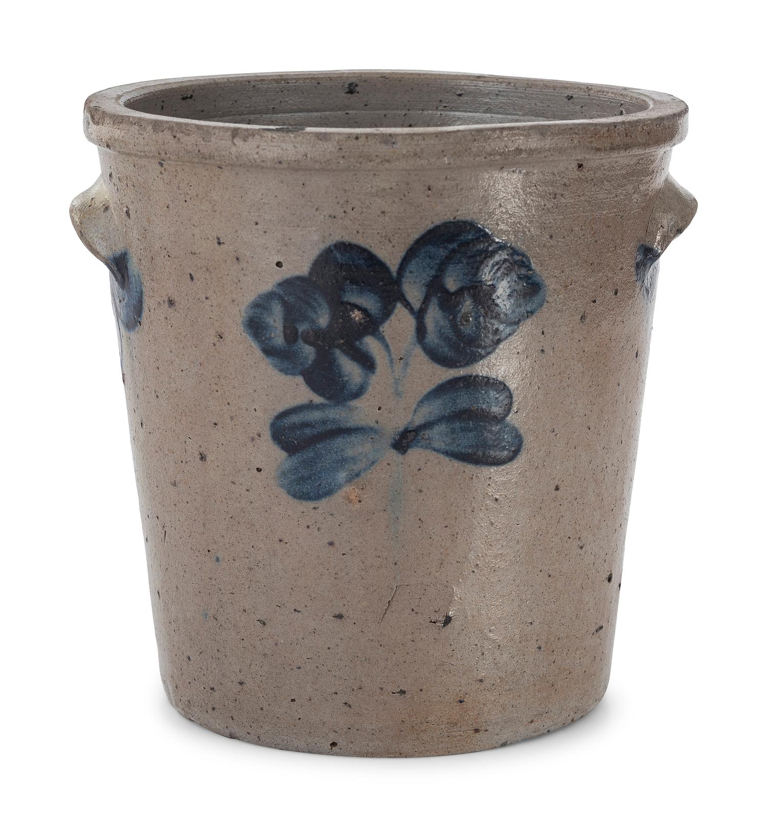 Two Cobalt-Decorated Stoneware Jars