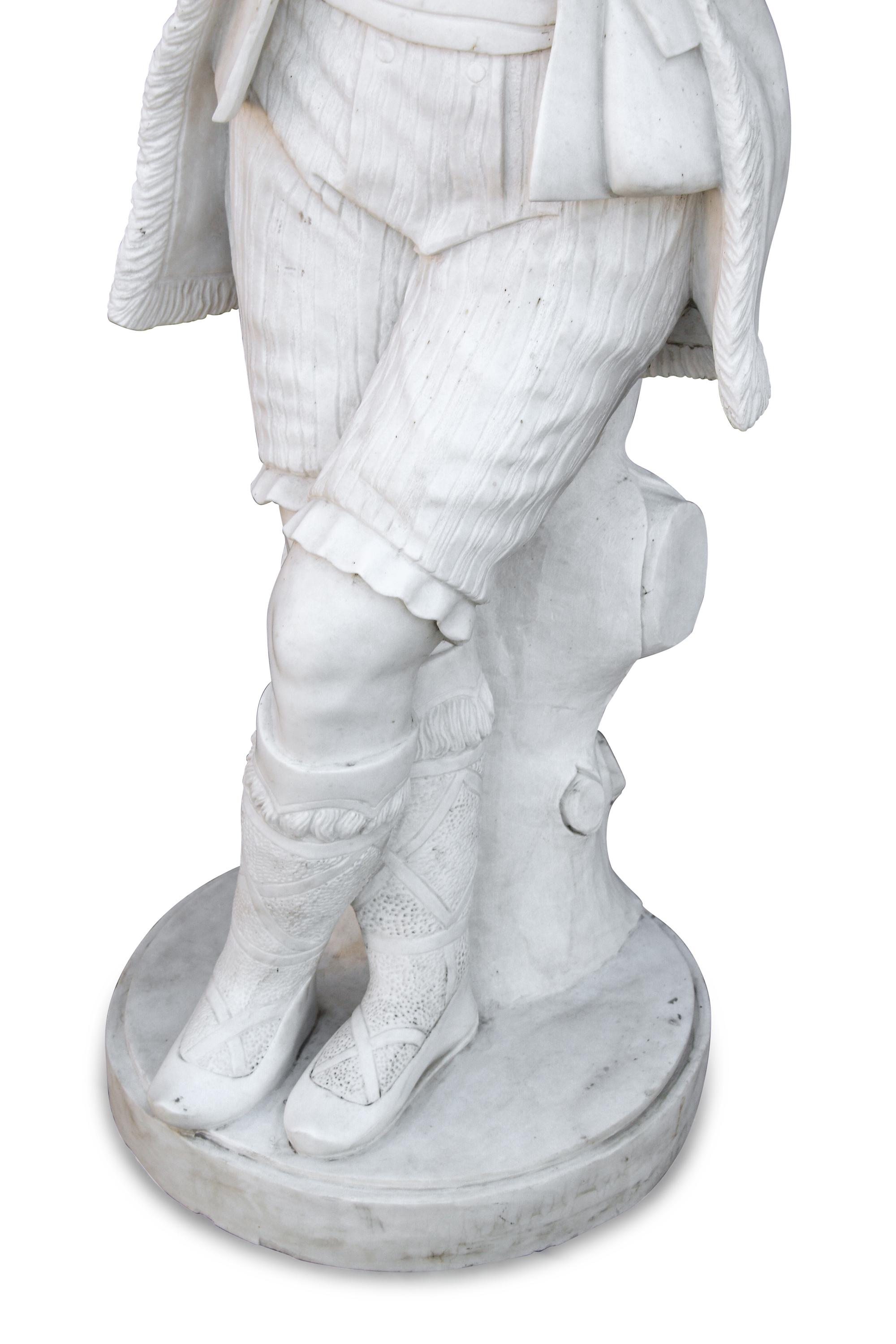 An Italian Marble Figure of a Boy with a Flute