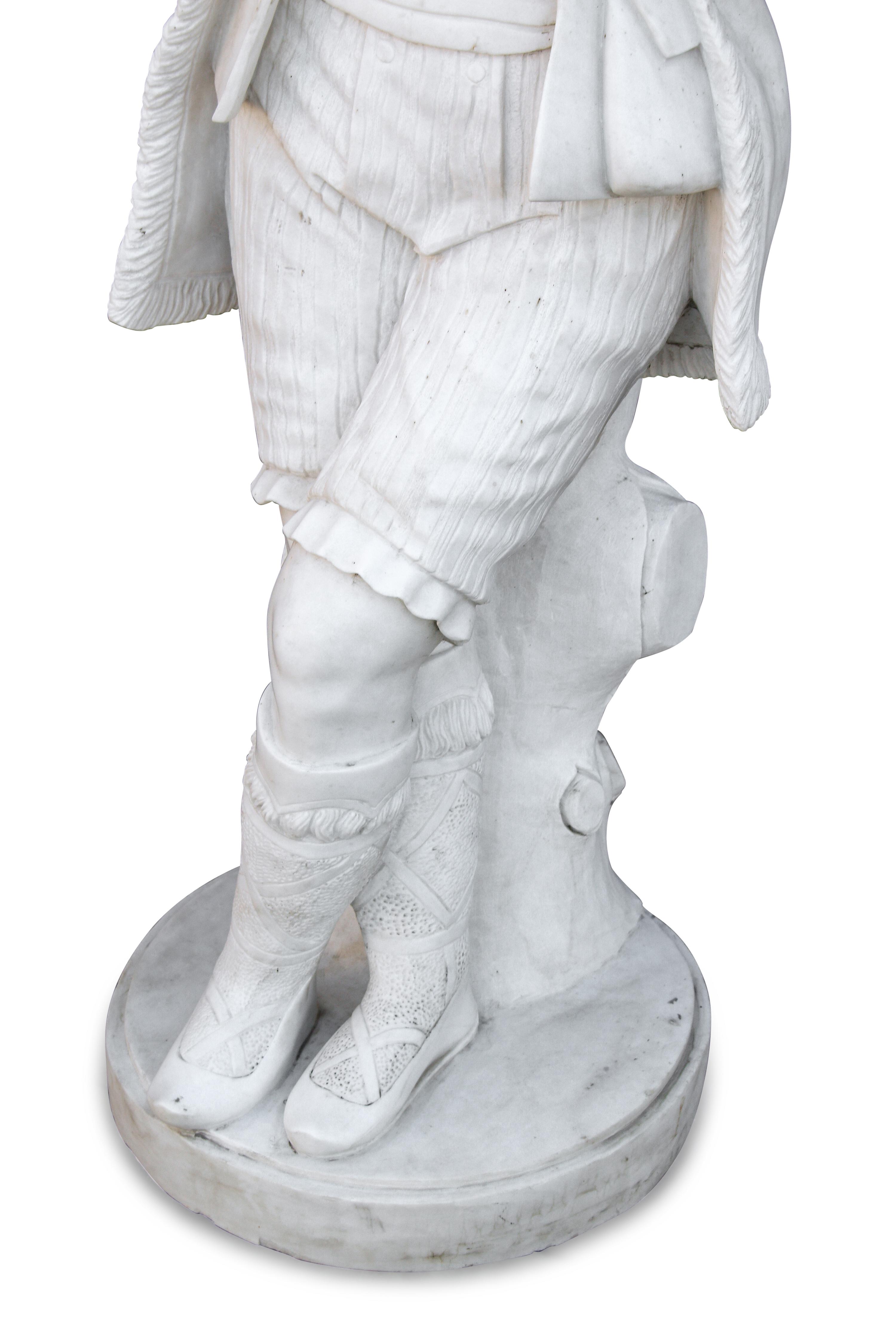 An Italian Marble Figure of a Boy with a Flute