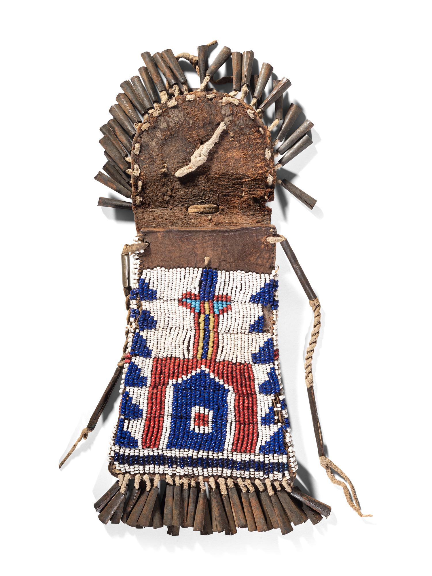 Kiowa Beaded Hide Strike-a-Light Case, with Church