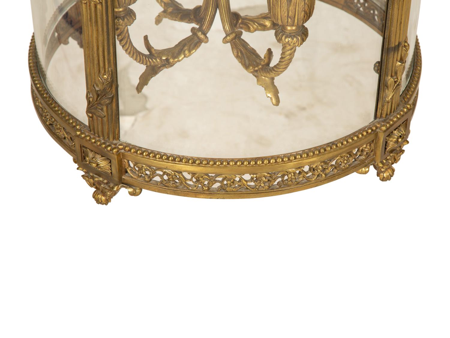A Louis XVI Style Gilt Bronze Hall Lantern