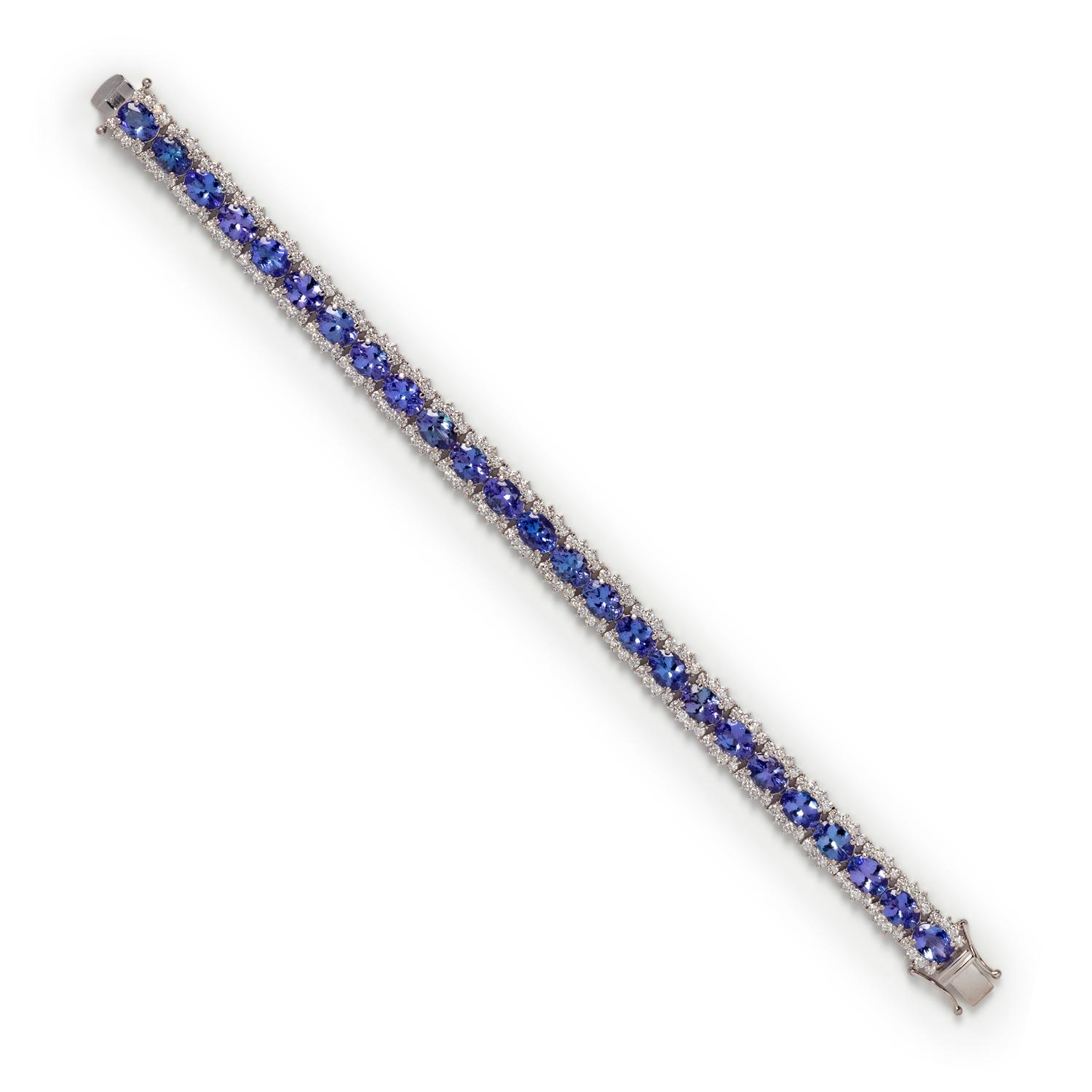 TANZANITE AND DIAMOND BRACELET