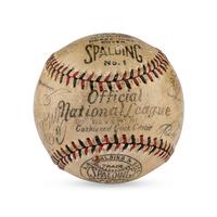 A 1932 Philadelphia Athletics Team Signed Autograph Baseball Featuring Jimmie Foxx, Eddie Collins, Connie Mack, Lefty Grove and Al Simmons (JSA Letter of Authenticity)