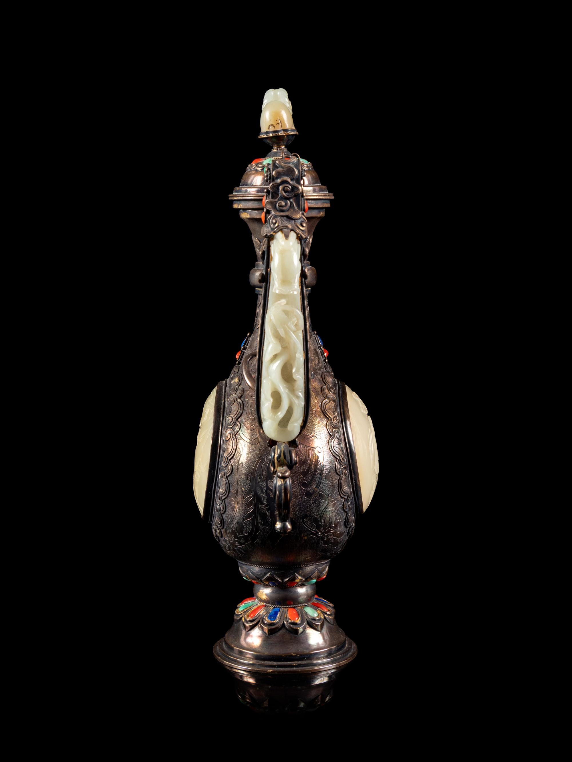 A Jade Inset Ewer