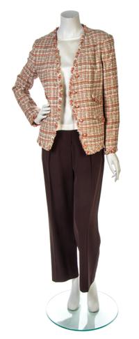 A Chanel Ivory, Taupe and Peach Tweed Jacket,