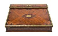 A Continental Marquetry and Gilt Metal Mounted Lap Desk, Width 14 1/4 inches.