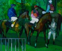 Camille Hilaire, (French, 1916-2004), Horses and Riders