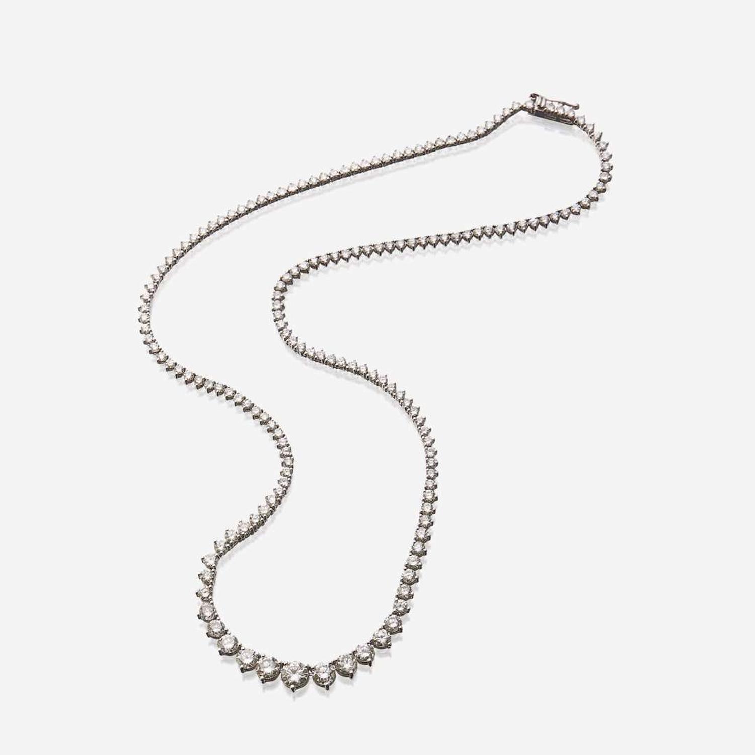 A diamond and eighteen karat gold rivière necklace