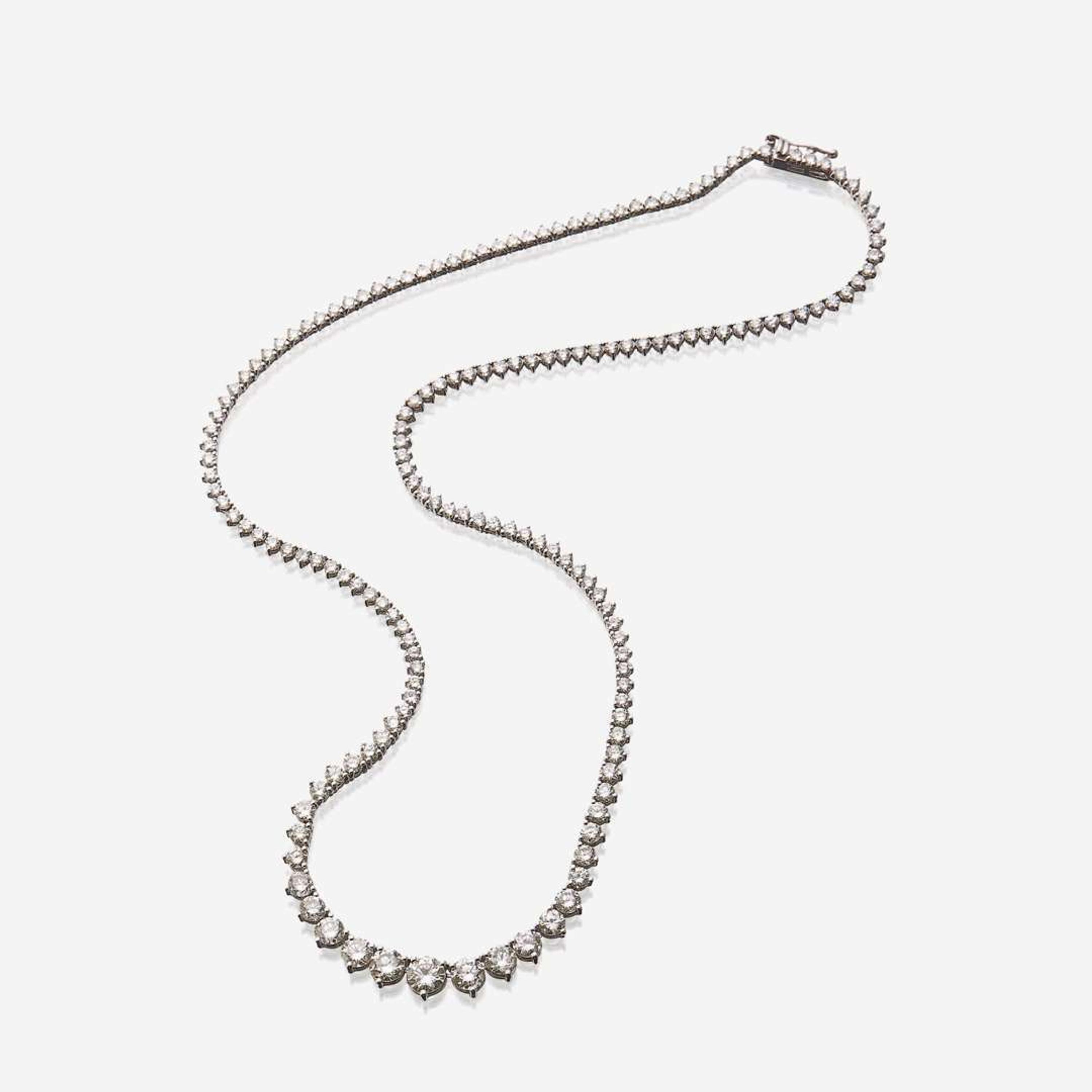 A diamond and eighteen karat gold rivière necklace
