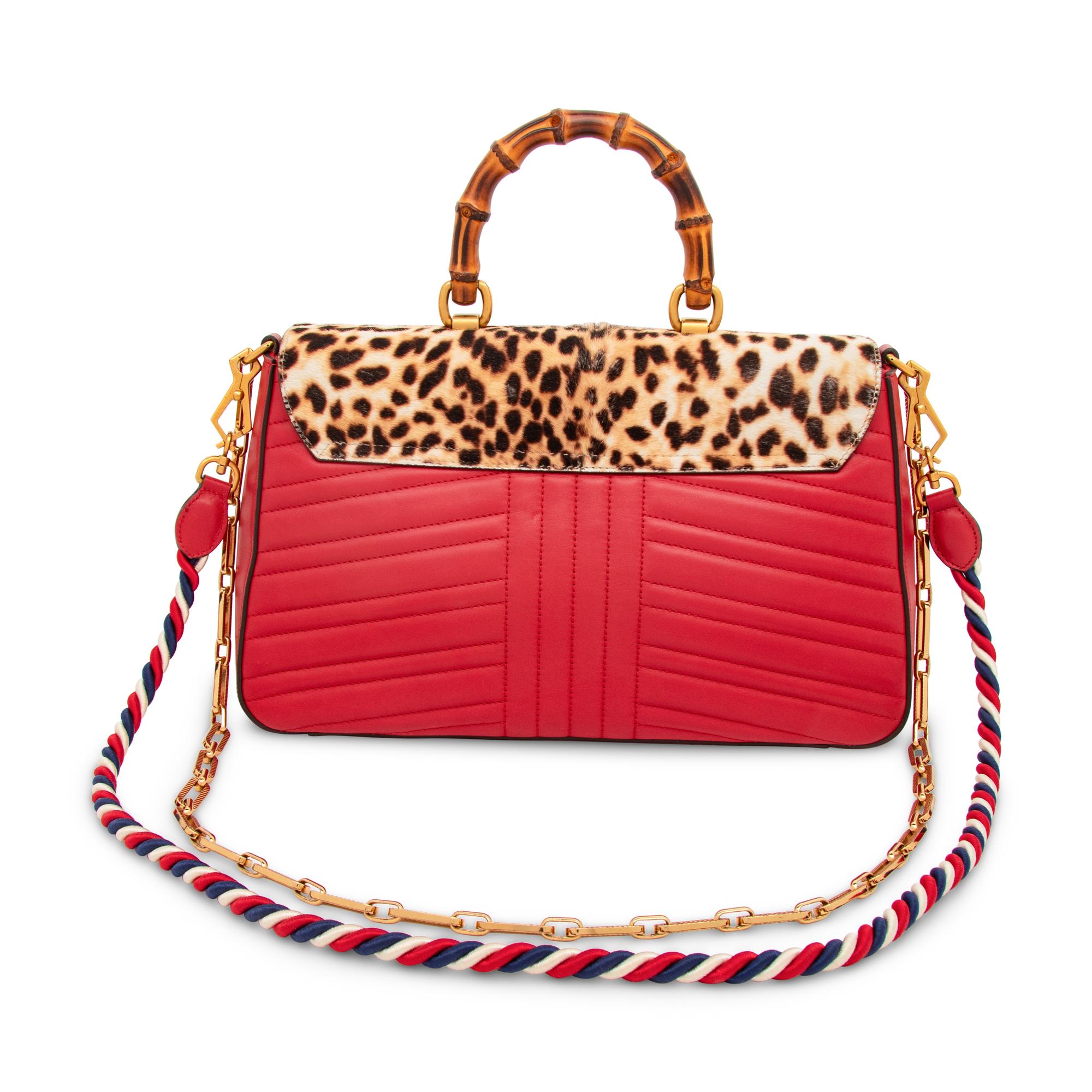 GUCCI, JAGUAR-PRINT PONY & BAMBOO BAG