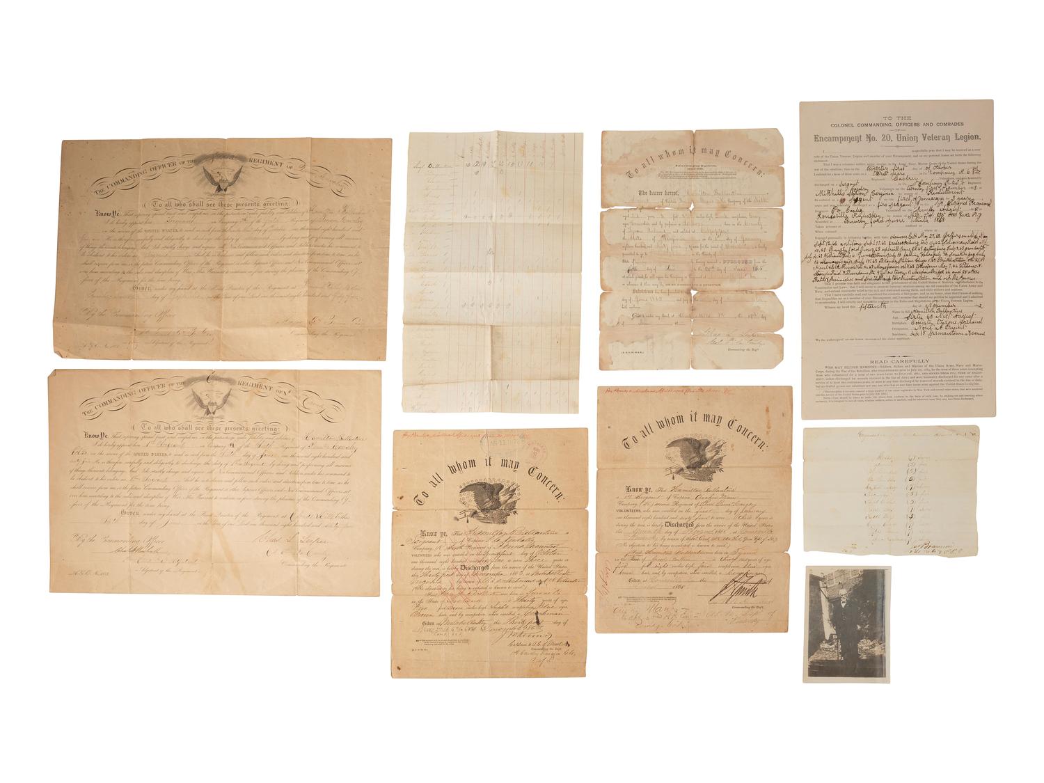 [CIVIL WAR]. Manuscript archive of Sergeant Hamilton Ballentine (1833-1920), Co. K, 6th Pennsylvania Cavalry, "Rush's Lancers," featuring battle content from key engagements and descriptions of "Sheridan's Raiders."
