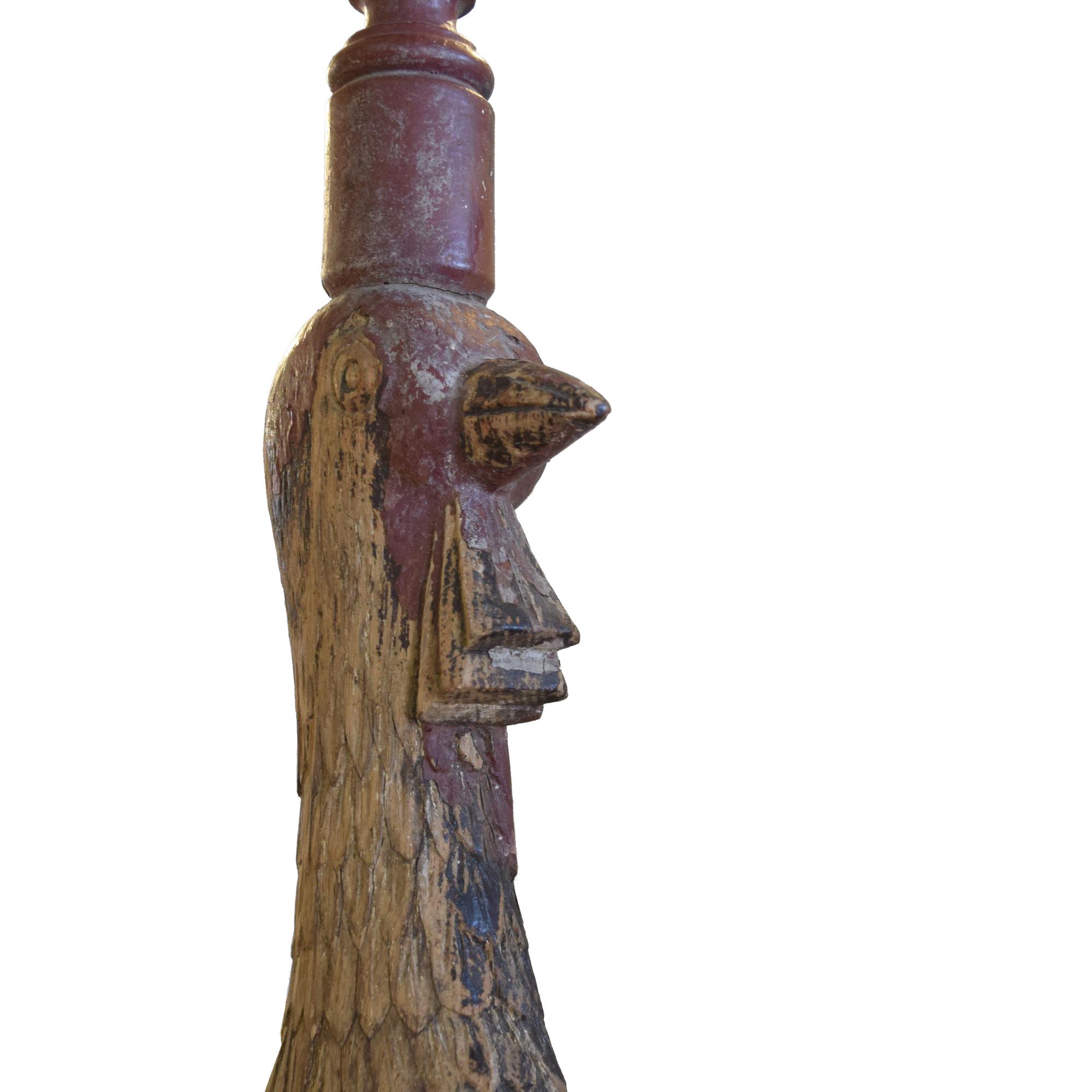 A Carved Wood Stair Baluster from the McCormick Mansion, Chicago, IL. 13.5" W x 3" D x 28.5" H — United States, Circa 1883