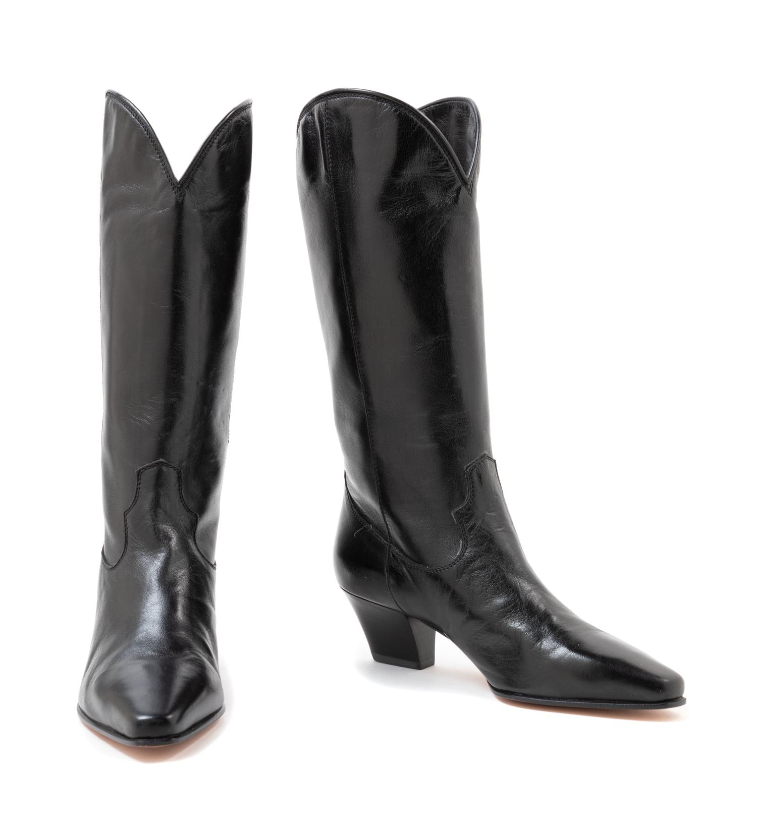 Atelier Versace Black Cowboy Boots, 1990s