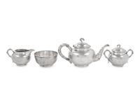 A Chinese Export Silver Tea Service
