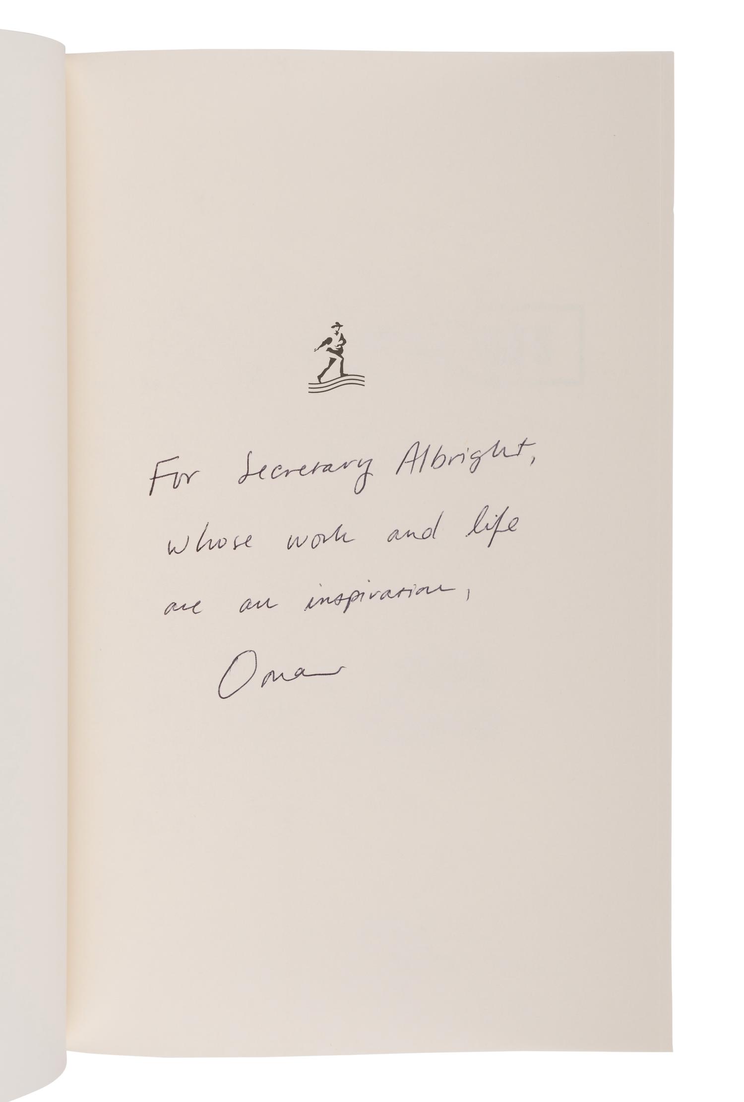 DIPLOMACY A group of 8 works, most FIRST EDITIONS INSCRIBED TO SECRETARY ALBRIGHT: