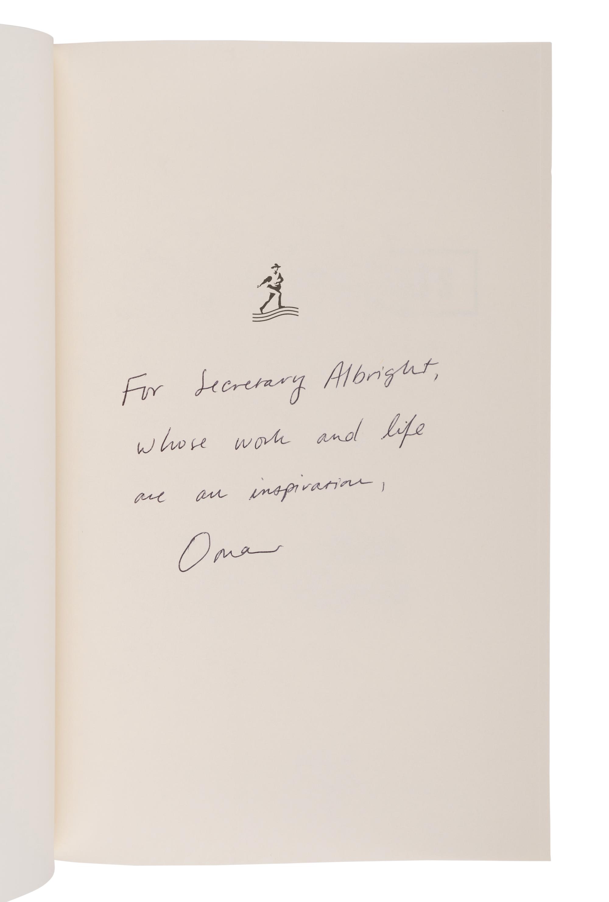 DIPLOMACY A group of 8 works, most FIRST EDITIONS INSCRIBED TO SECRETARY ALBRIGHT: