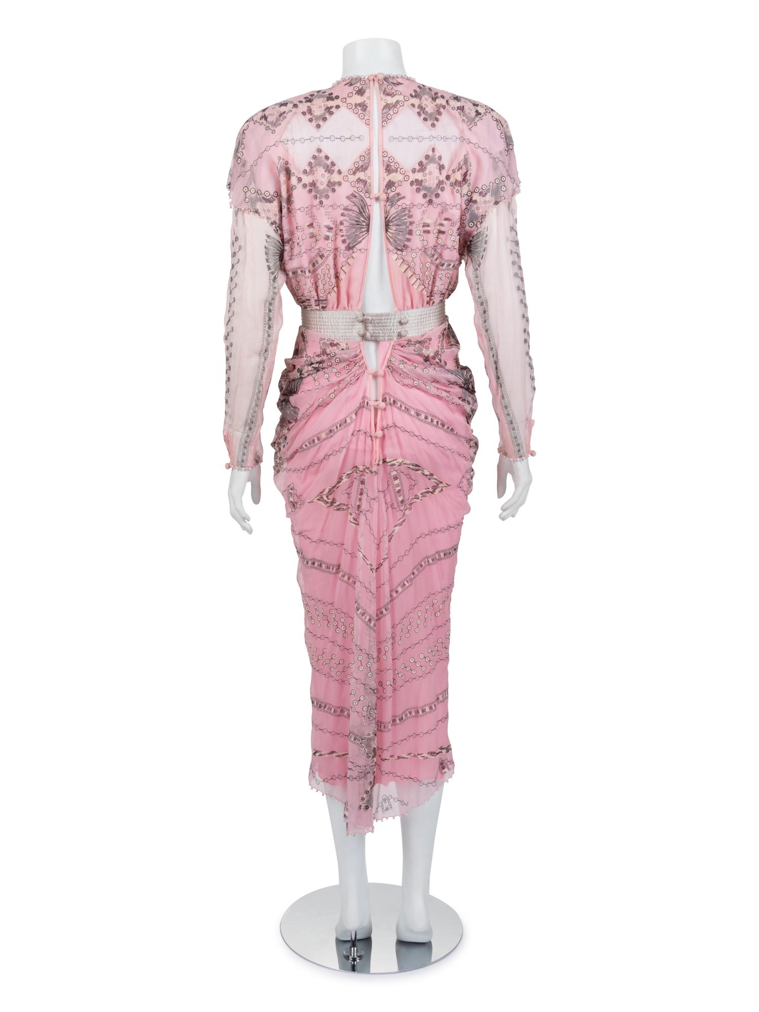 Zandra Rhodes Chiffon Evening Dress, c. 1985