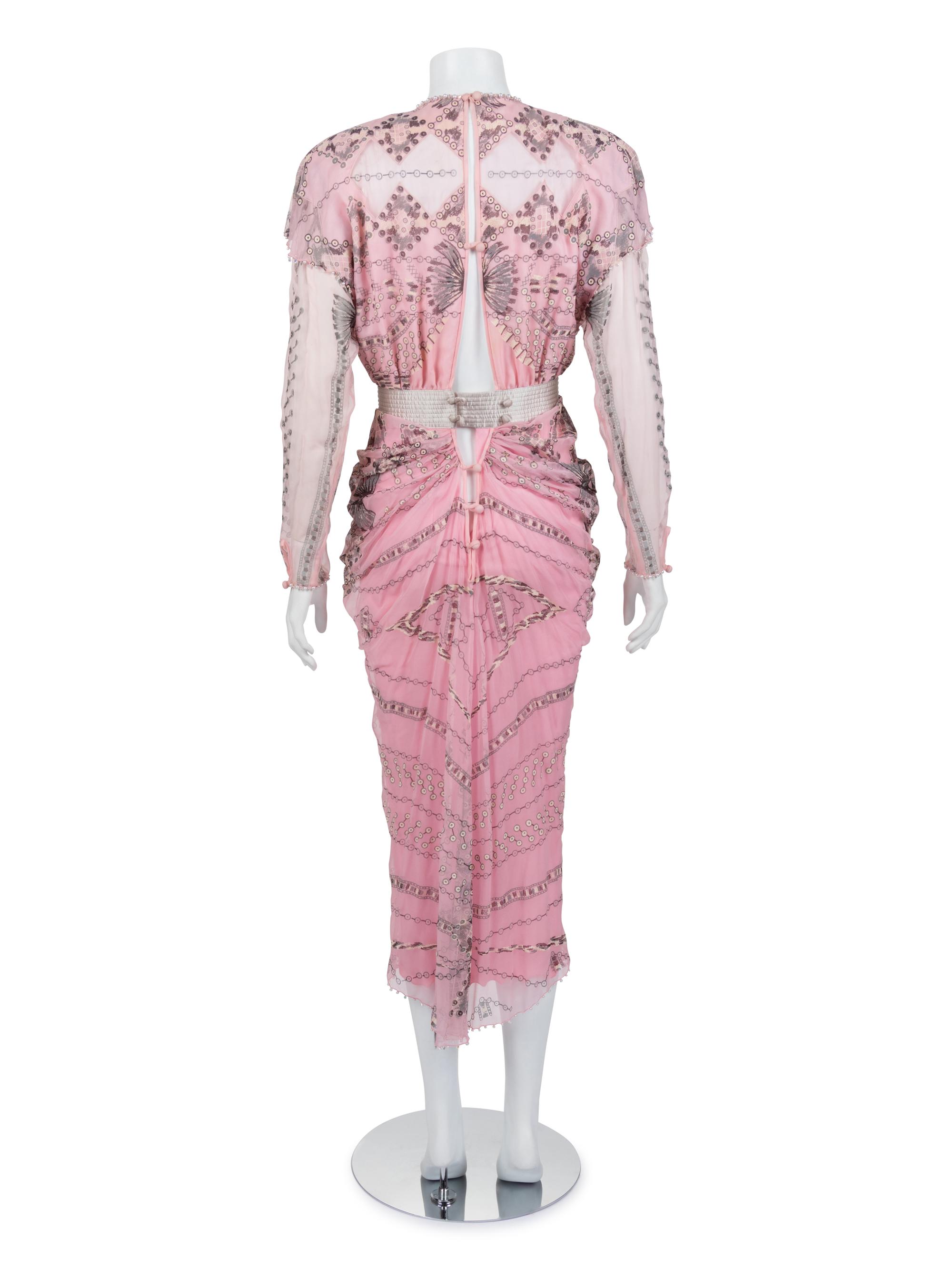 Zandra Rhodes Chiffon Evening Dress, c. 1985