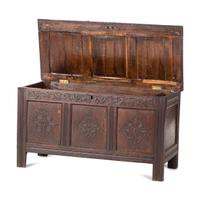 An English Carved Oak Blanket Chest