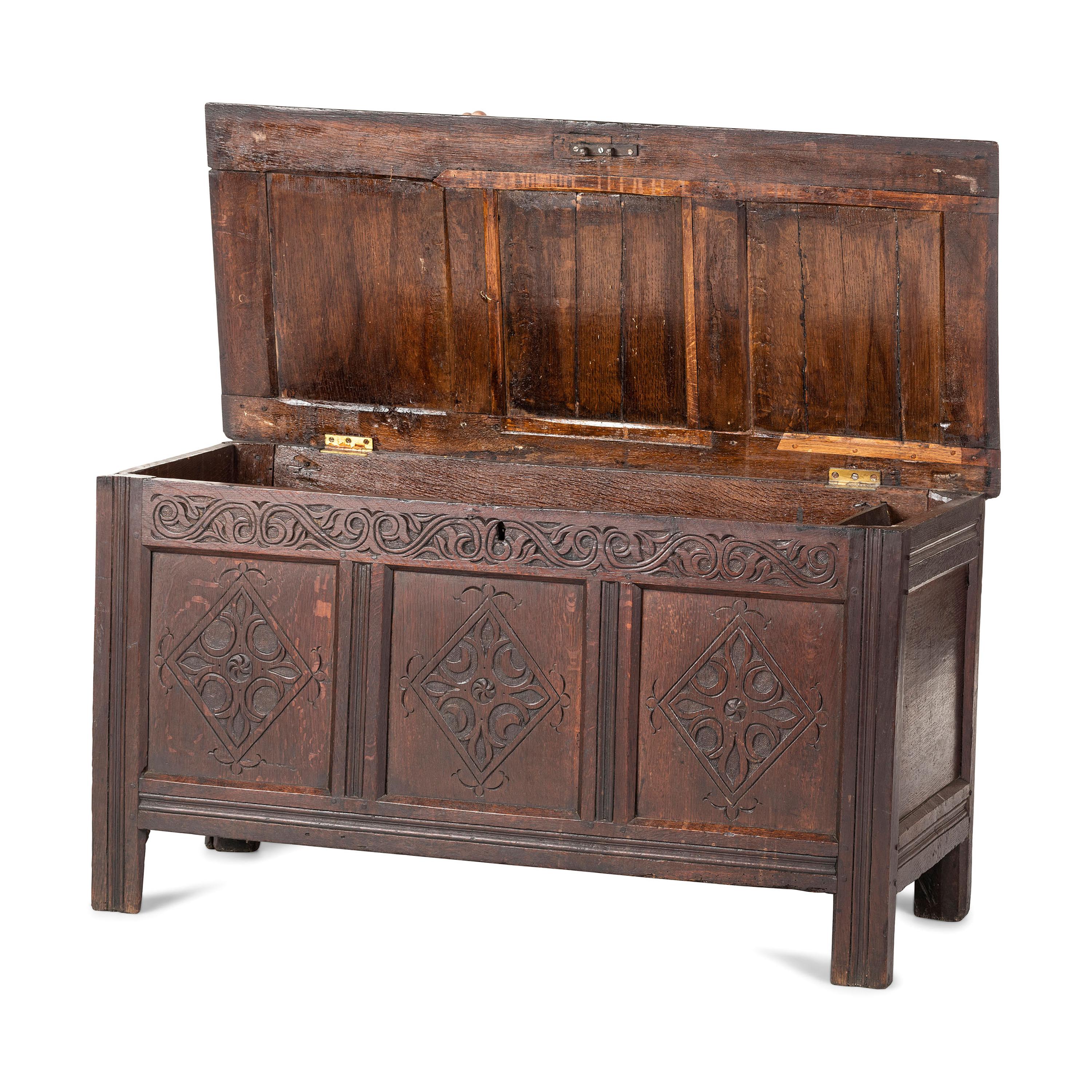 An English Carved Oak Blanket Chest