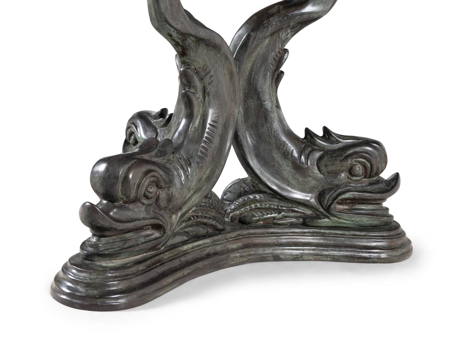 A Continental Bronze Marble-Top Center Table