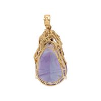 YELLOW GOLD, AMETHYST AND DIAMOND PENDANT