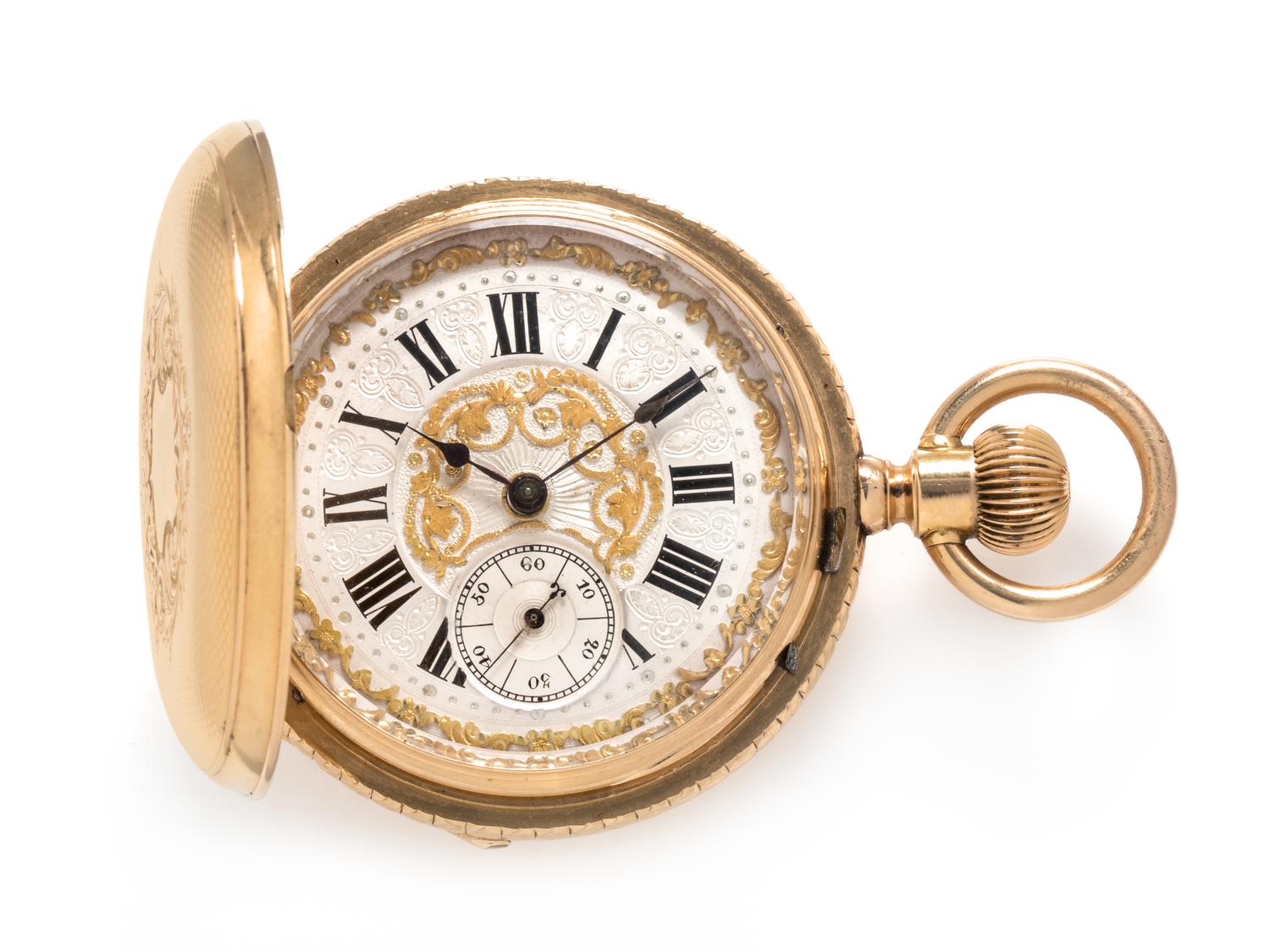 Paul Jeannot, 18K Yellow Gold Hunter Case Pocket Watch