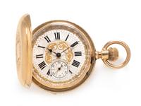 Paul Jeannot, 18K Yellow Gold Hunter Case Pocket Watch