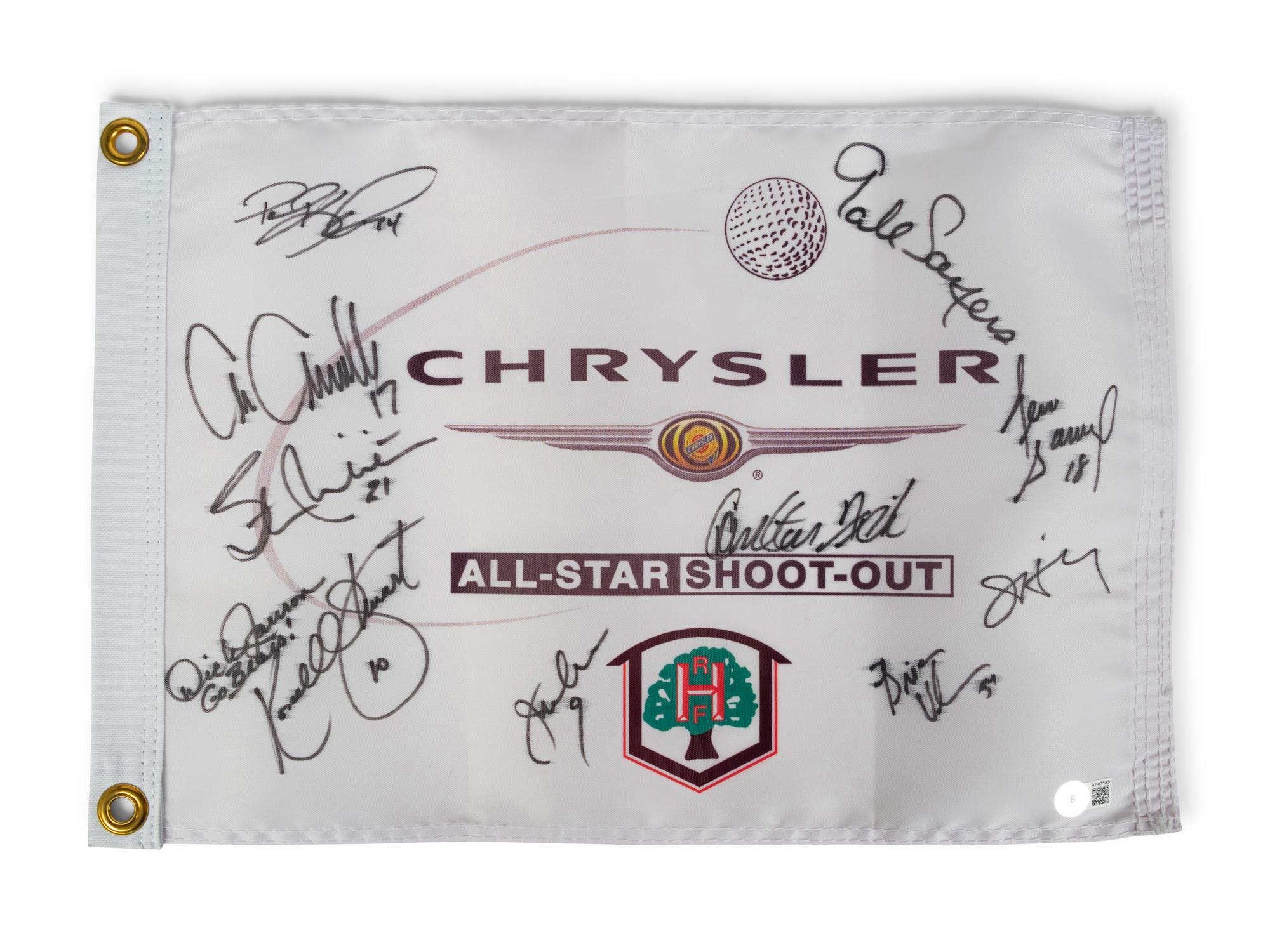 A 2003 Chrysler All-Star Golf Shootout Signed Autograph Golf Flag Including Multiple Chicago Sports Legends (Beckett Authentication Services BAS Certified),