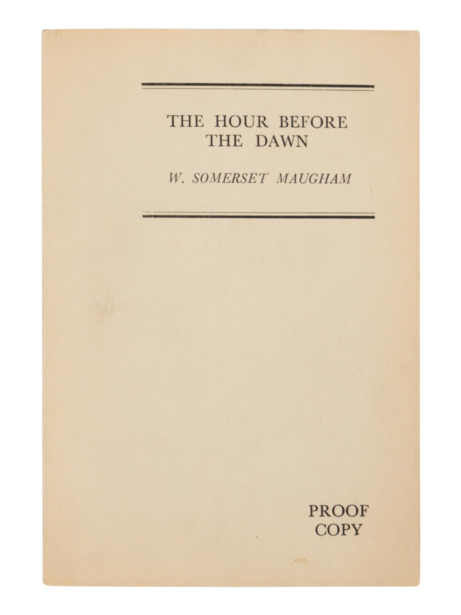 MAUGHAM, W. Somerset (1874-1965). The Hour Before the Dawn . London: William Heinemann, 1942.
