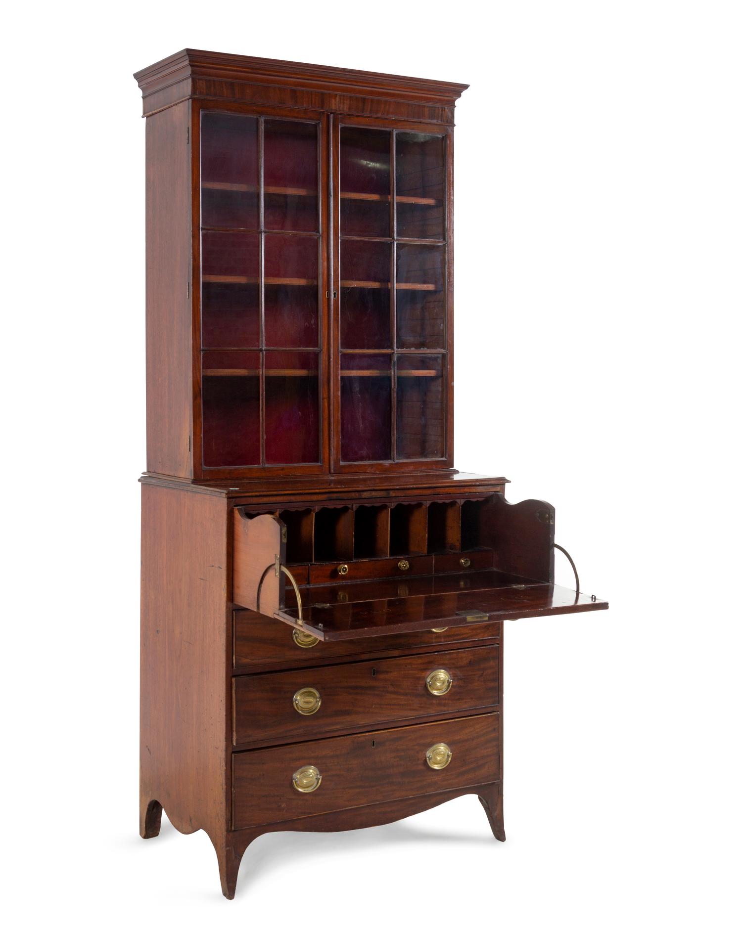 A George III Mahogany Secretary Bookcase